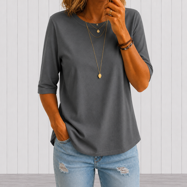 Elvira - Women’s Relaxed-Fit T-Shirt with Longer Half Sleeves