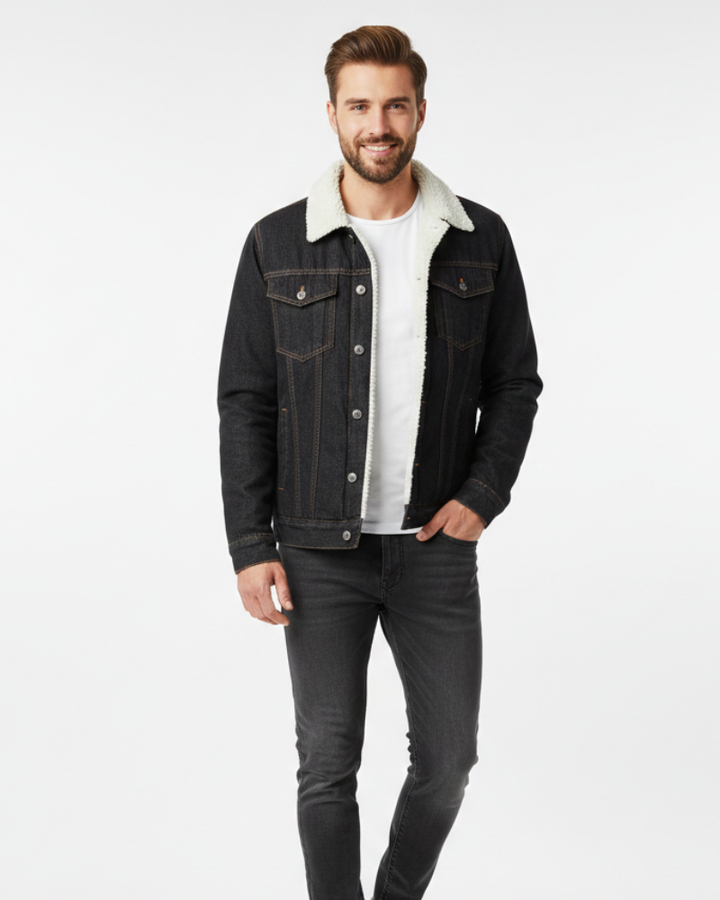 Men's Denim Jacket - Fleece-Lined, Classic Fit