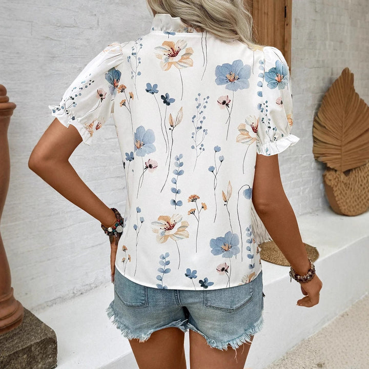 Quinley – Ruffle Trim Floral Blouse