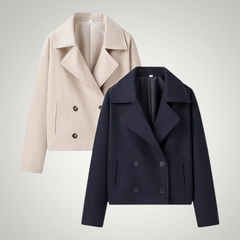 Jacqueline - Women’s Cropped Double-Breasted Pea Coat