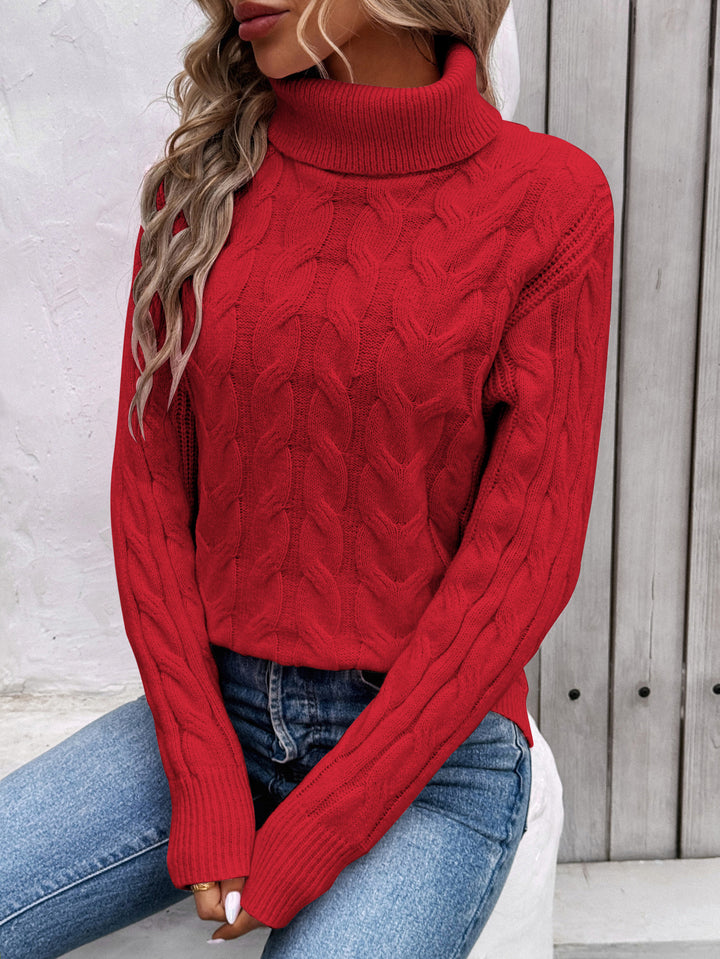 Madison | Cable Knit Roll Neck Jumper