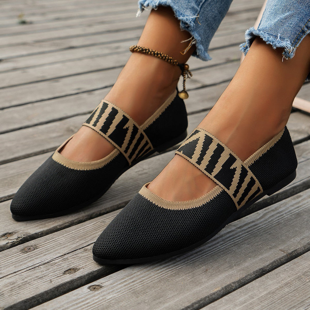 Ezinne – Patterned Strap Ballet Flats