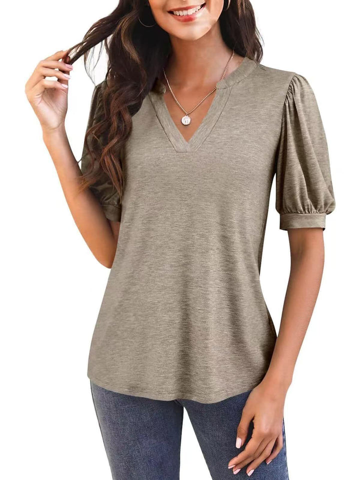 Averyn – Puff Sleeve V-Neck Top