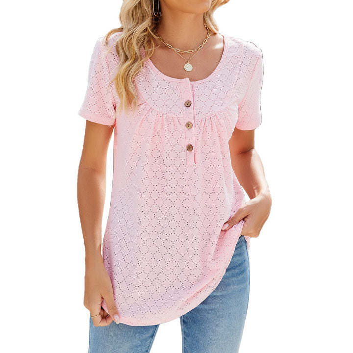 Temilade – Broderie Button Front Top