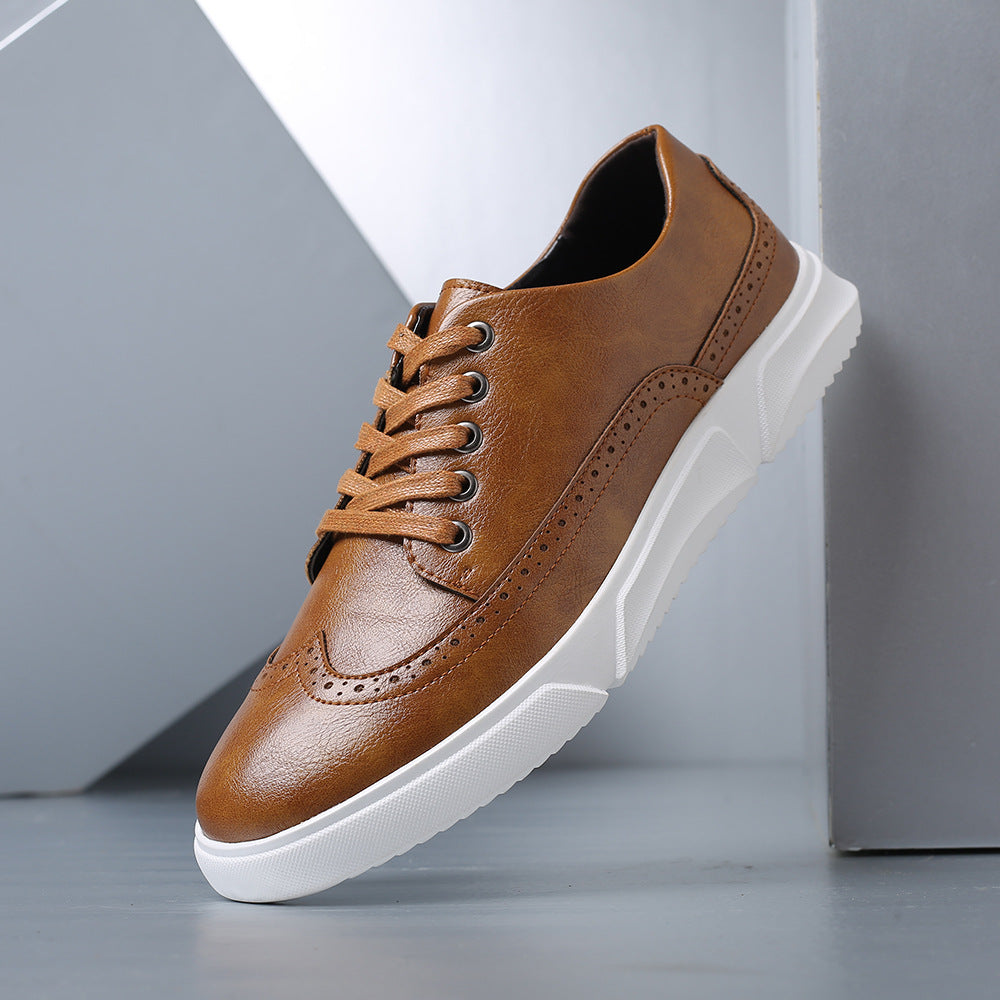 Calvin - Men’s Brogue-Detail Lace-Up Trainers with Cushioned Sole