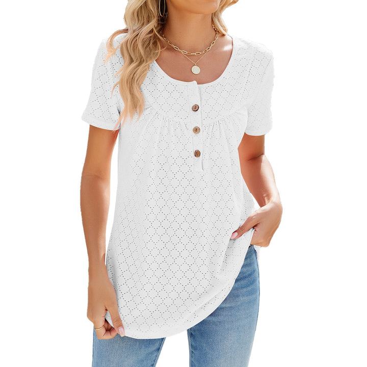 Temilade – Broderie Button Front Top