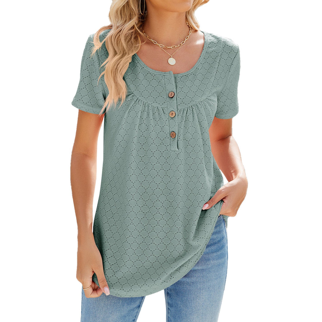 Temilade – Broderie Button Front Top