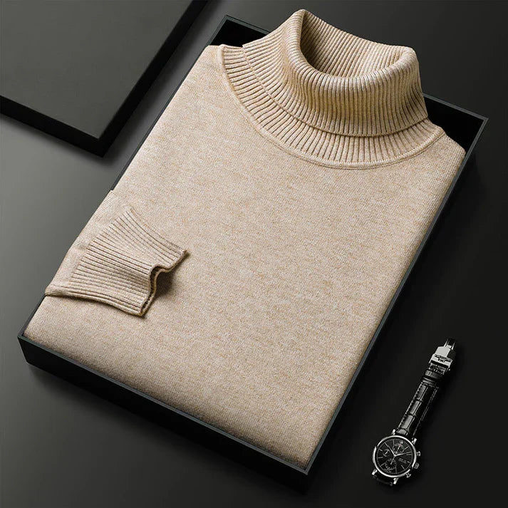Men's Turtleneck Sweater - Stretch Regular Fit