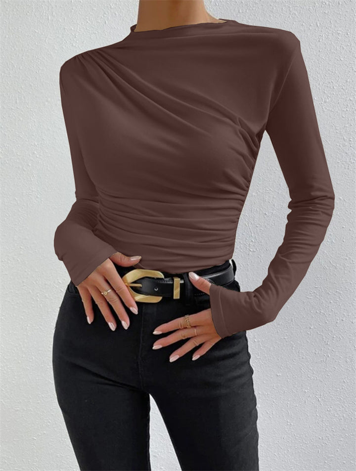 Lilly |  Elegant Ruched Long-Sleeve Top