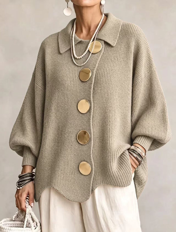 Verena -  Oversized Collared Cardigan