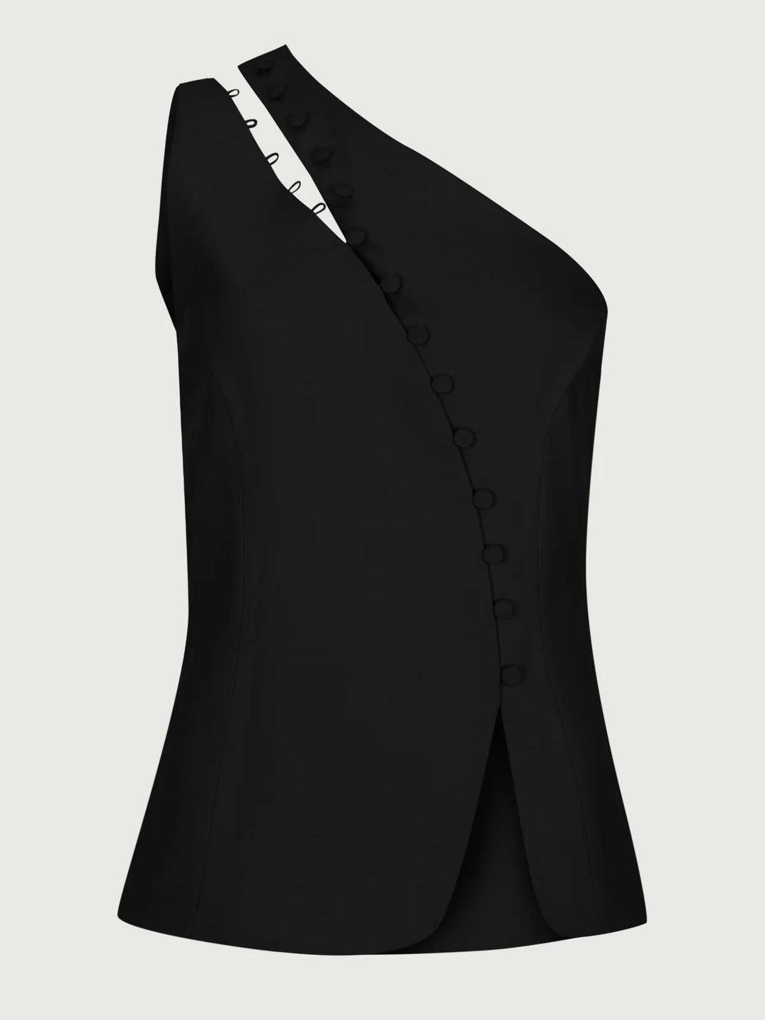 Ella™ One-Shoulder Button Detail Top