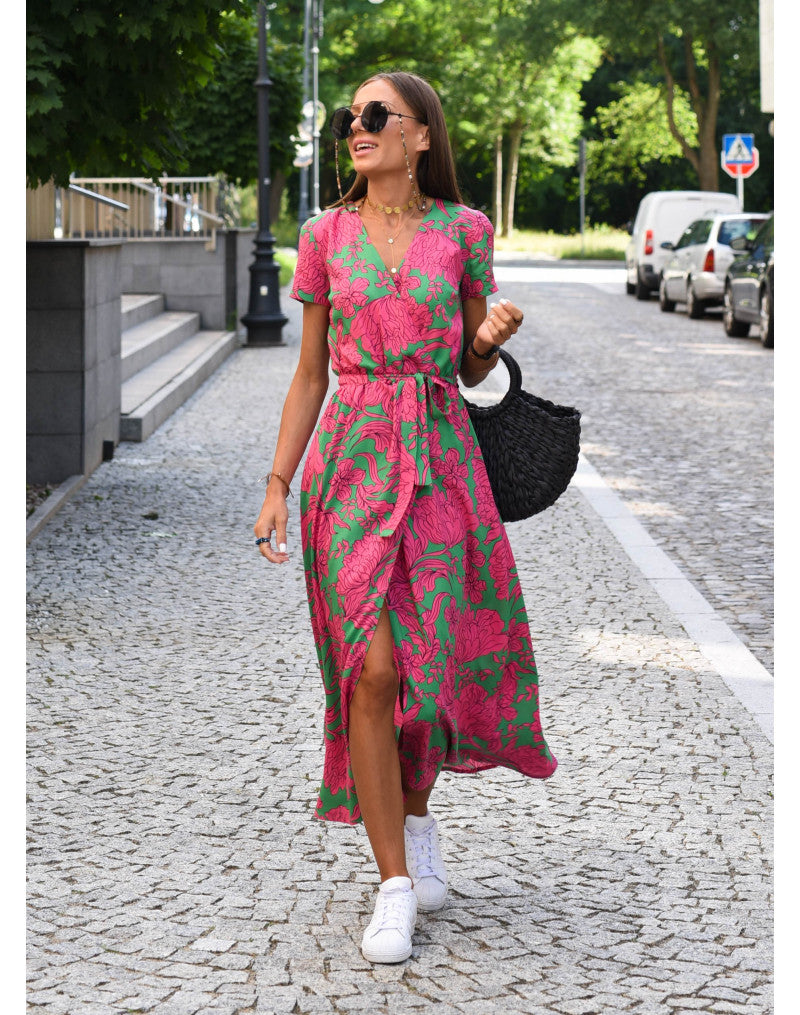 Rosie | Floral Wrap Midi Dress