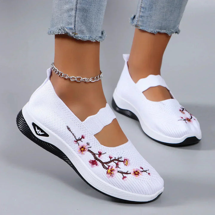 Amethyst – Embroidered Comfort Slip-Ons