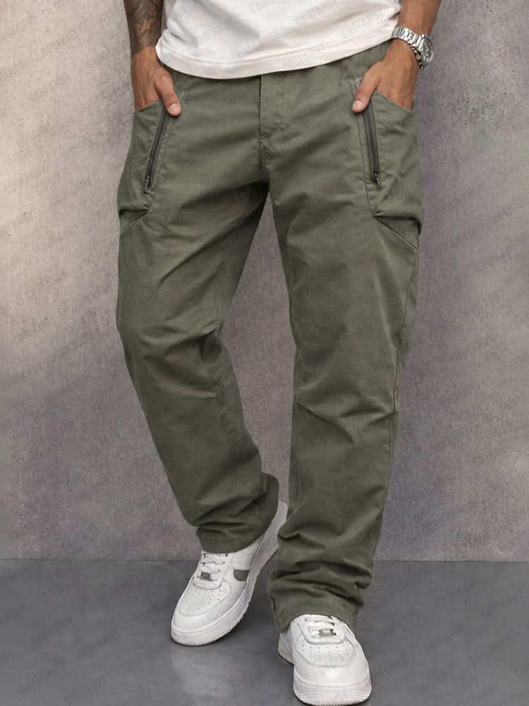 Wesley - Men’s Slim-Fit Cargo Trousers with Zip Pockets