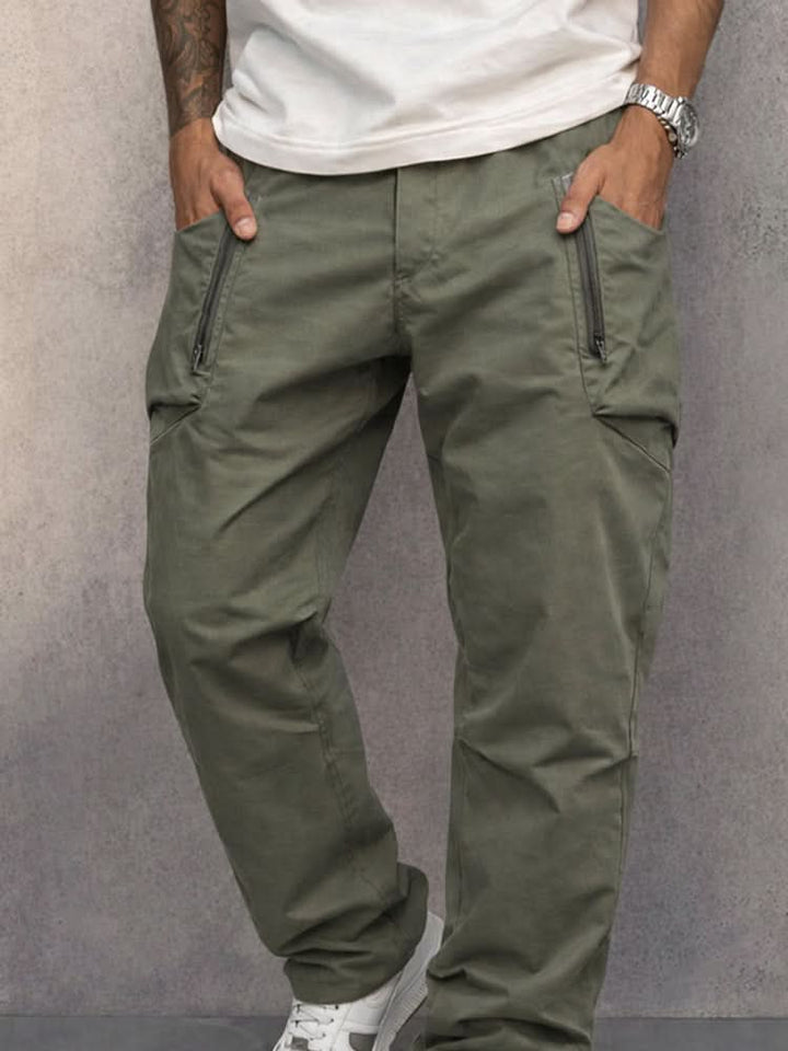 Wesley - Men’s Slim-Fit Cargo Trousers with Zip Pockets
