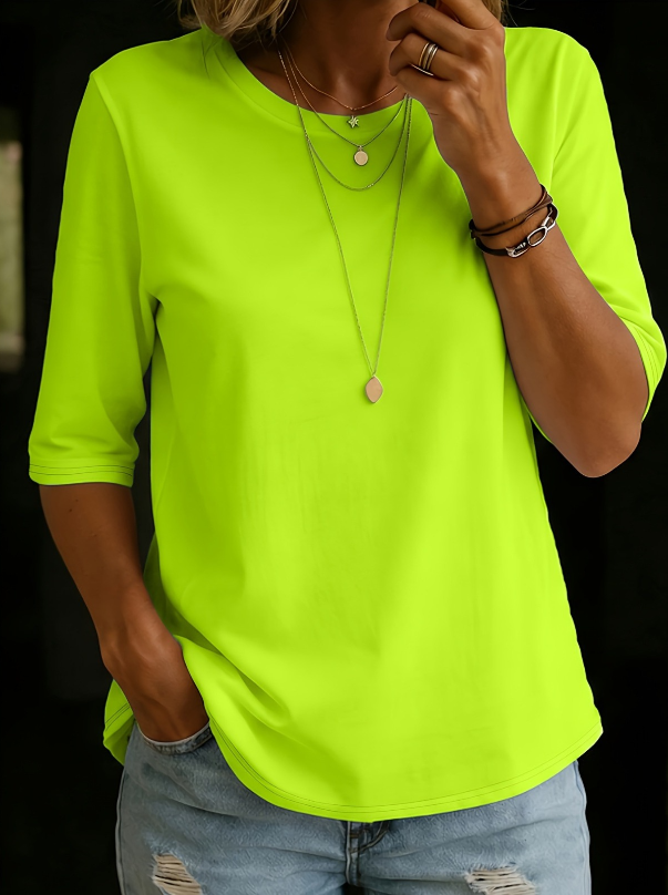 Elvira - Women’s Relaxed-Fit T-Shirt with Longer Half Sleeves