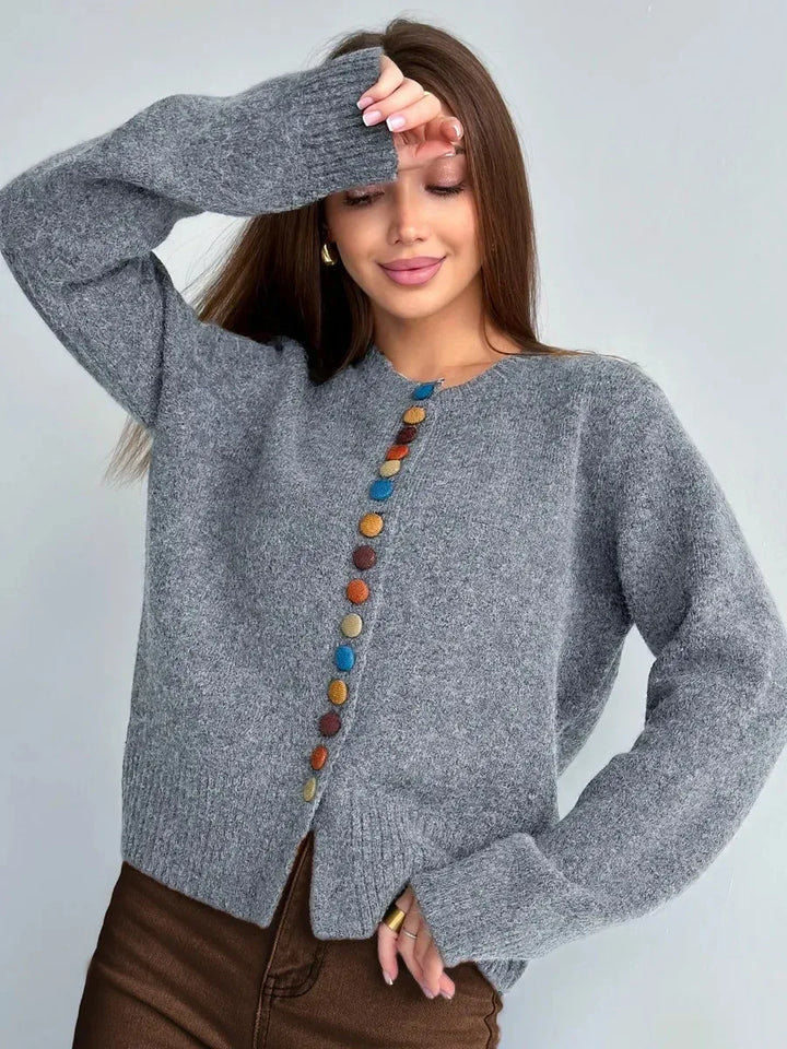 THE JUDI | BUTTON-ACCENT CARDIGAN
