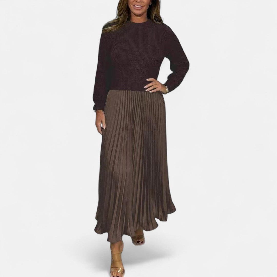 Claudia - Maxi Dress with Jumper and Pleated Skirt