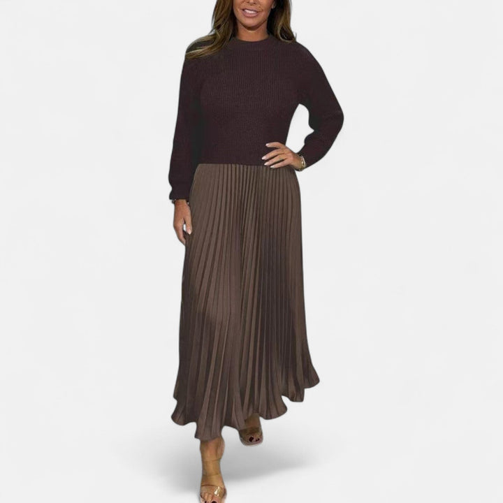 Claudia - Maxi Dress with Jumper and Pleated Skirt