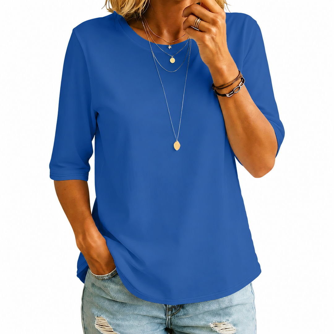 Elvira - Women’s Relaxed-Fit T-Shirt with Longer Half Sleeves