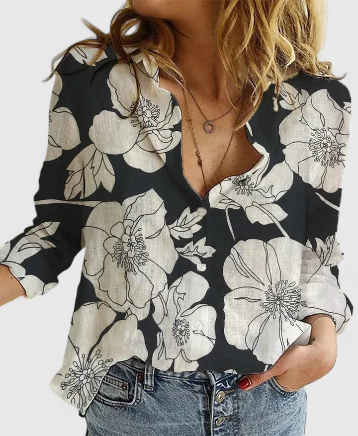 Marya - Women’s Button-Front Long-Sleeve Blouse