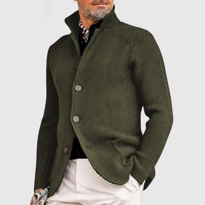 Chris - Men’s Collared Cardigan with Tailored Fit