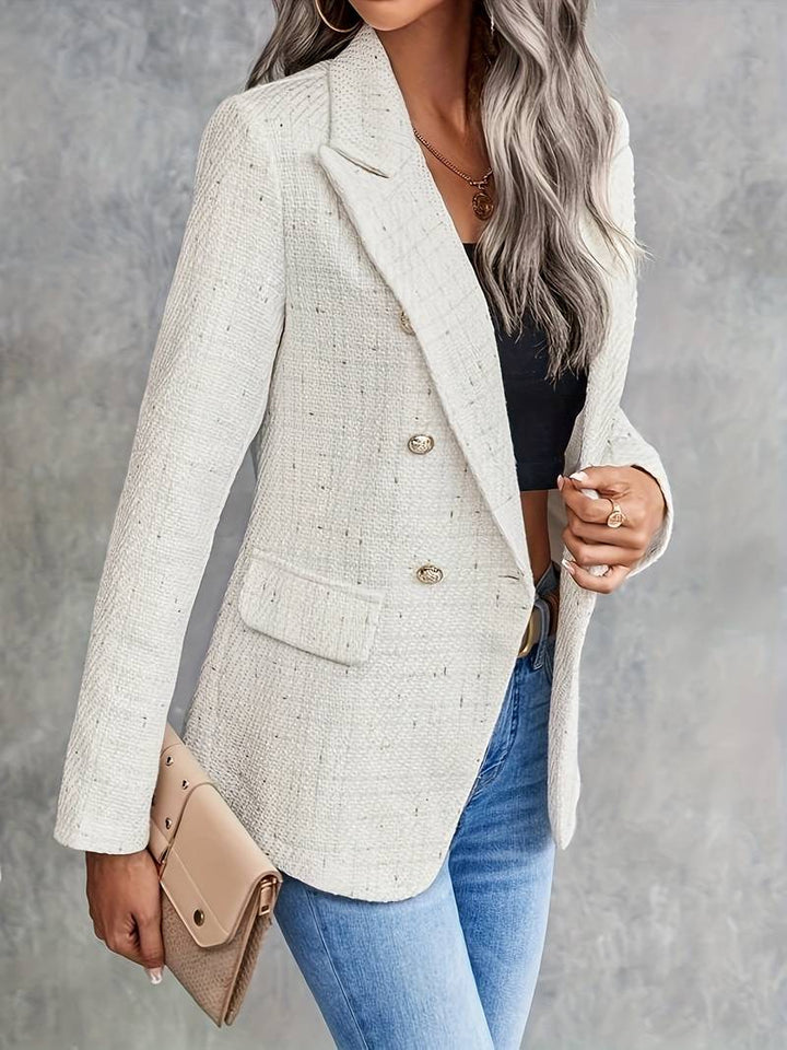 Jessica - Women’s Structured Button Blazer with Long Sleeves