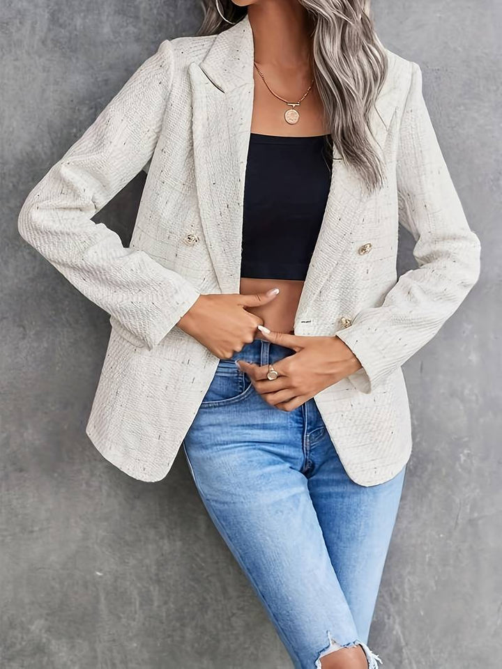 Jessica - Women’s Structured Button Blazer with Long Sleeves