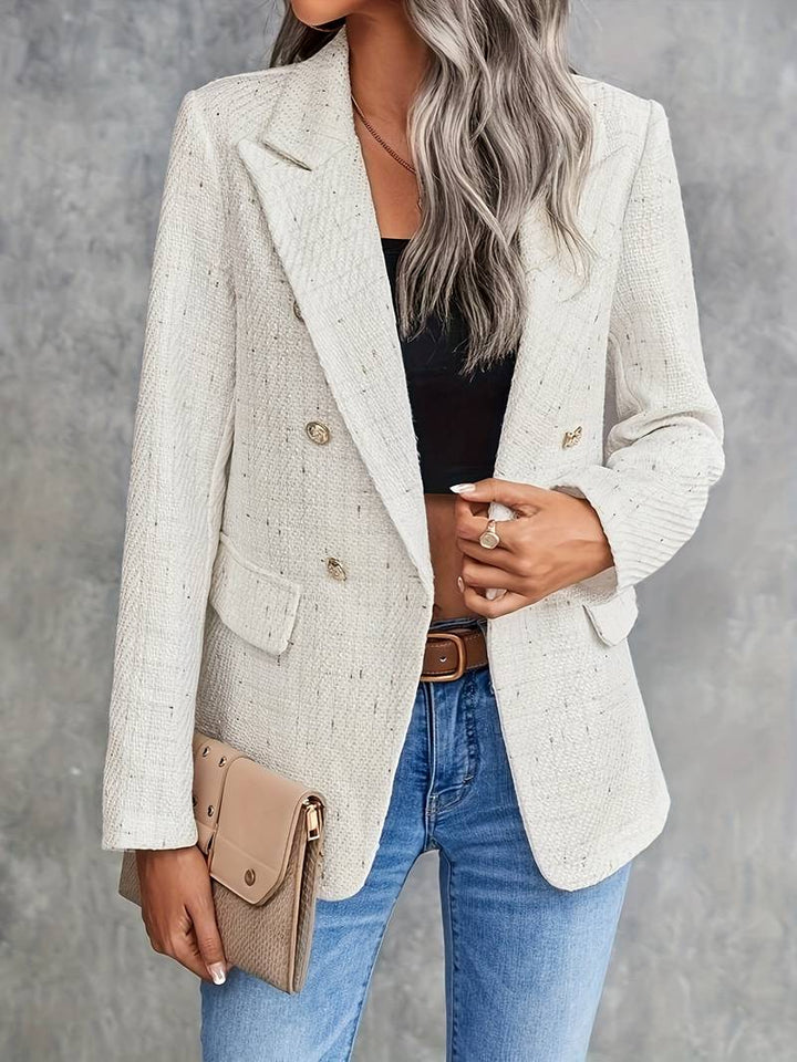 Jessica - Women’s Structured Button Blazer with Long Sleeves