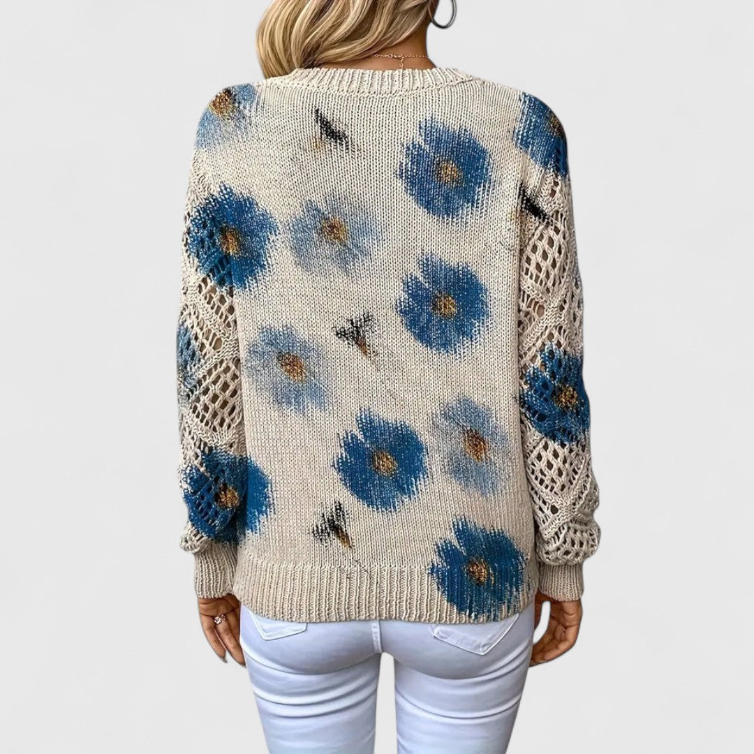 Ivy - Elegant sweater with floral pattern
