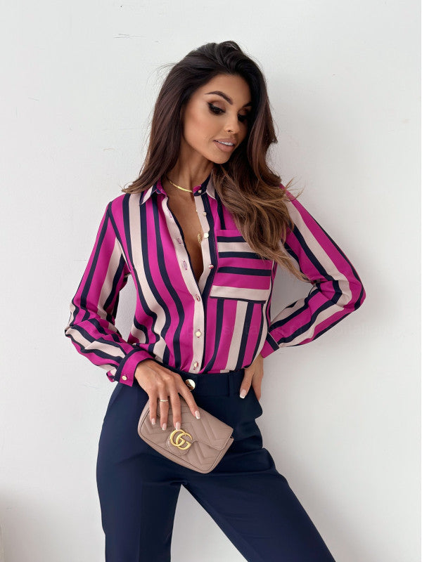 Nina | Elegant Women's Blouse with Satin Print