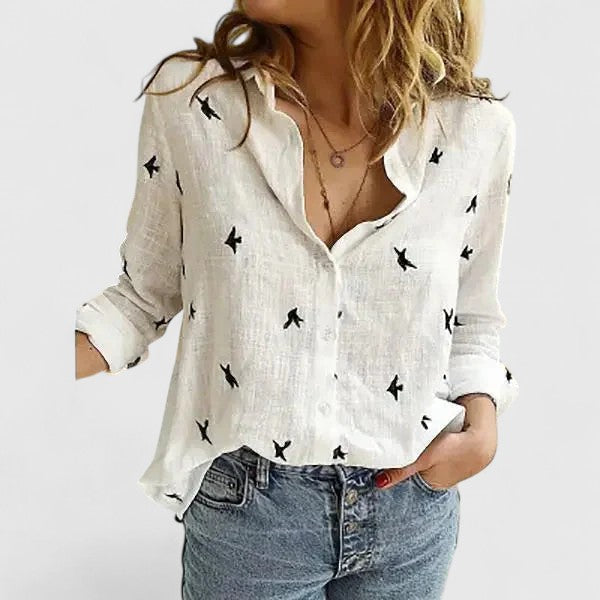 Marya - Women’s Button-Front Long-Sleeve Blouse
