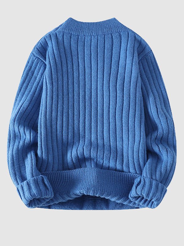 Timothy - Men’s Cable-Knit Crew-Neck Sweater with Ribbed Cuffs