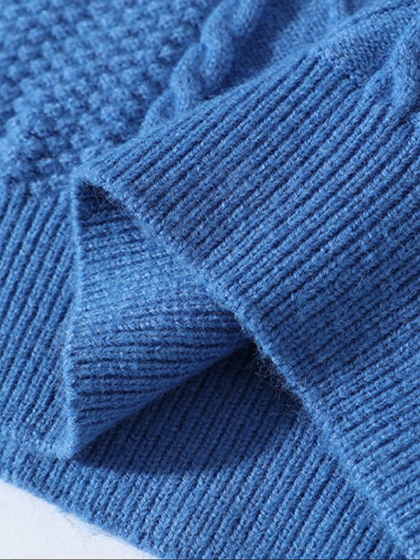 Timothy - Men’s Cable-Knit Crew-Neck Sweater with Ribbed Cuffs