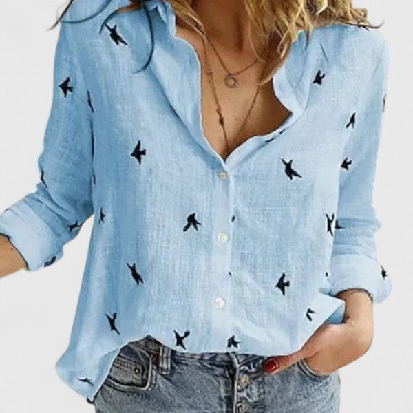 Marya - Women’s Button-Front Long-Sleeve Blouse