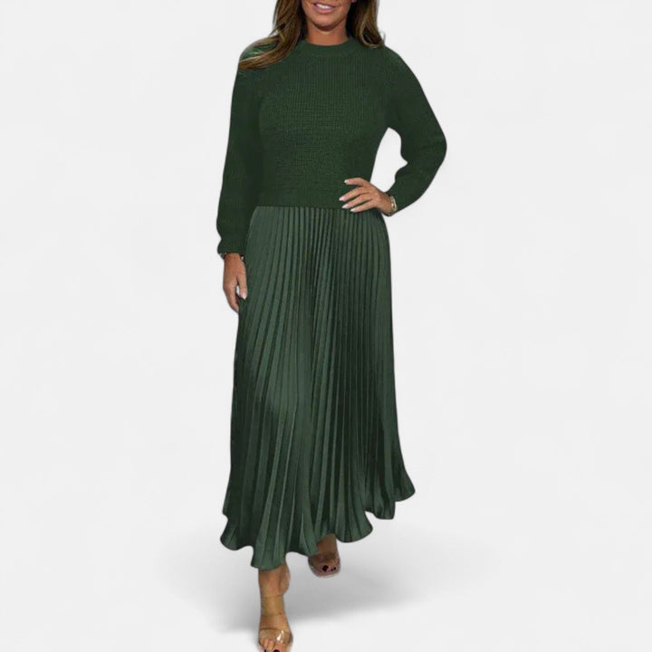 Claudia - Maxi Dress with Jumper and Pleated Skirt