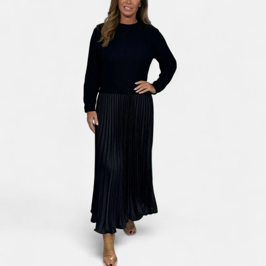 Claudia - Maxi Dress with Jumper and Pleated Skirt