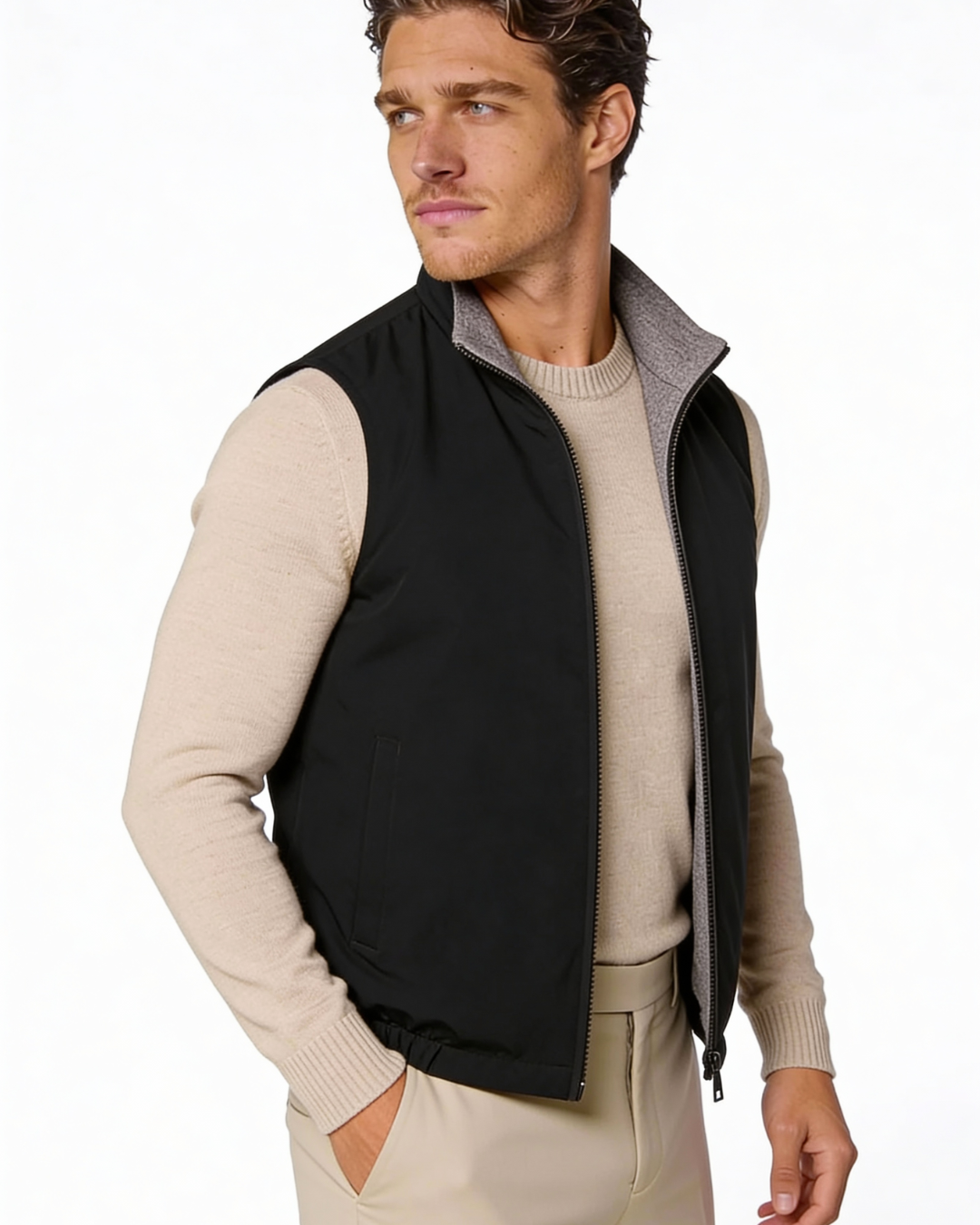 Men's Reversible Lightweight Vest - Two-Way Wear