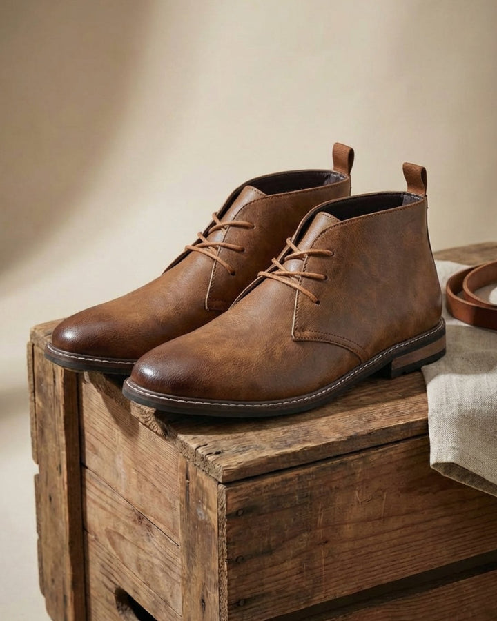 William - Men's Full-Grain Leather Lace-Up Chukka Boots