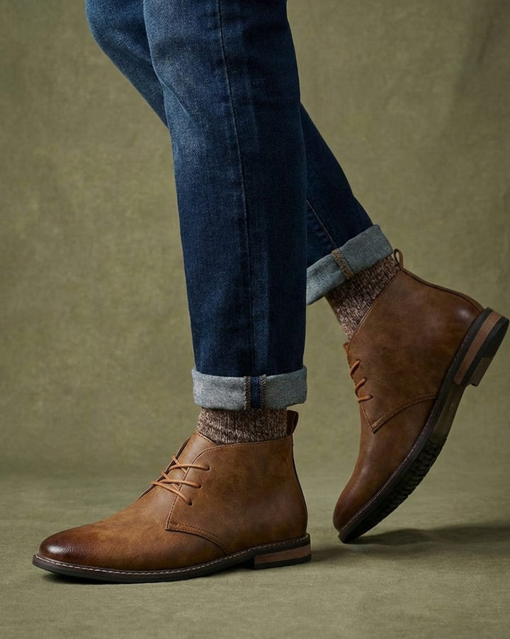 William - Men's Full-Grain Leather Lace-Up Chukka Boots