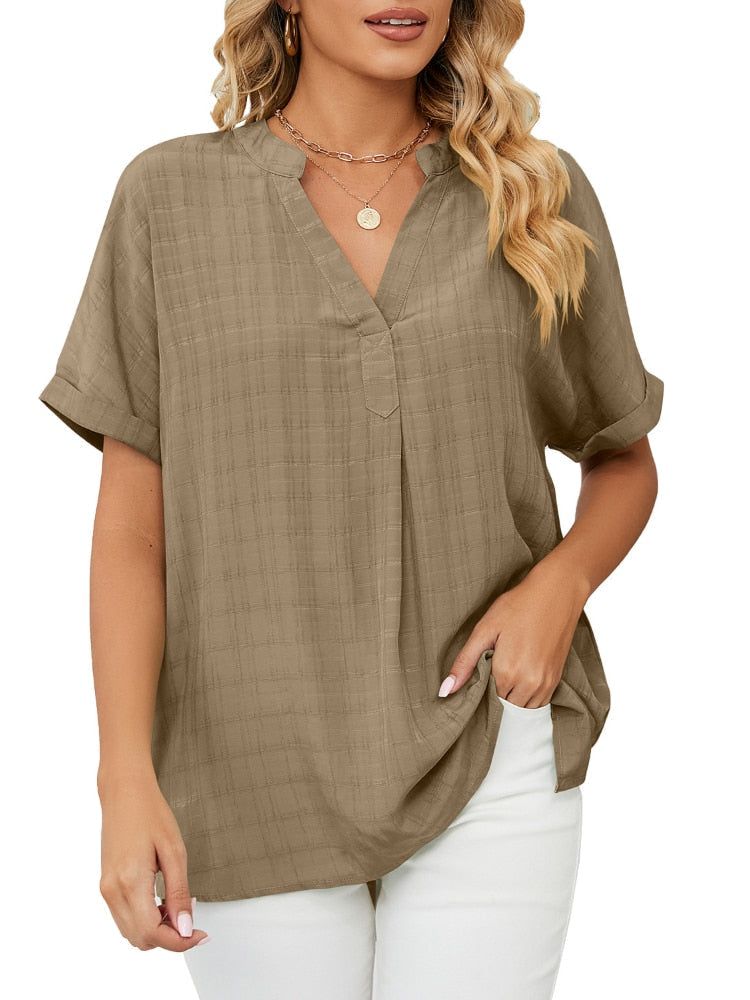 Akiya – Relaxed V-Neck Blouse