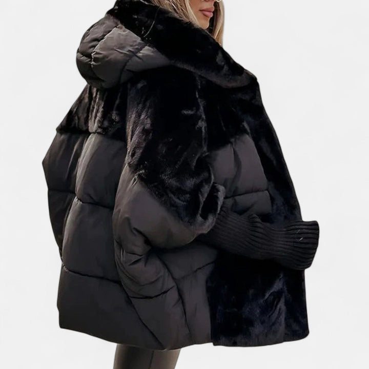 Charlotte | Oversized Hooded Patchwork Puffer Coat