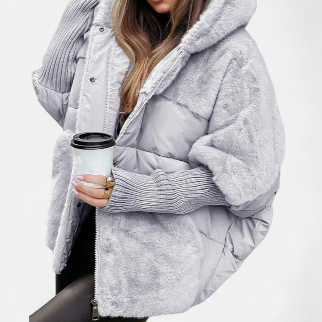 Charlotte | Oversized Hooded Patchwork Puffer Coat
