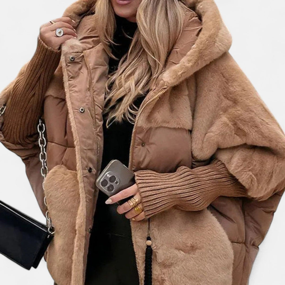 Charlotte | Oversized Hooded Patchwork Puffer Coat